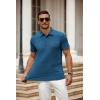 imageCOOFANDY Mens Polo Shirt Golf Dry Fit Performance Short Sleeve Moisture Wicking Athletic Polo Collared Tennis TShirtDark Blue