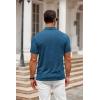 imageCOOFANDY Mens Polo Shirt Golf Dry Fit Performance Short Sleeve Moisture Wicking Athletic Polo Collared Tennis TShirtDark Blue