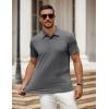 imageCOOFANDY Mens Polo Shirt Golf Dry Fit Performance Short Sleeve Moisture Wicking Athletic Polo Collared Tennis TShirtDark Gray