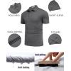 imageCOOFANDY Mens Polo Shirt Golf Dry Fit Performance Short Sleeve Moisture Wicking Athletic Polo Collared Tennis TShirtDark Gray