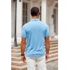 imageCOOFANDY Mens Polo Shirt Golf Dry Fit Performance Short Sleeve Moisture Wicking Athletic Polo Collared Tennis TShirtLight Blue