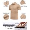 imageCOOFANDY Mens Polo Shirt Golf Dry Fit Performance Short Sleeve Moisture Wicking Athletic Polo Collared Tennis TShirtLight Brown