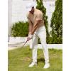 imageCOOFANDY Mens Polo Shirt Golf Dry Fit Performance Short Sleeve Moisture Wicking Athletic Polo Collared Tennis TShirtLight Brown