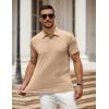 imageCOOFANDY Mens Polo Shirt Golf Dry Fit Performance Short Sleeve Moisture Wicking Athletic Polo Collared Tennis TShirtLight Brown