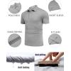 imageCOOFANDY Mens Polo Shirt Golf Dry Fit Performance Short Sleeve Moisture Wicking Athletic Polo Collared Tennis TShirtLight Gray