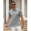 imageCOOFANDY Mens Polo Shirt Golf Dry Fit Performance Short Sleeve Moisture Wicking Athletic Polo Collared Tennis TShirtLight Gray