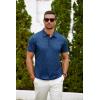 imageCOOFANDY Mens Polo Shirt Golf Dry Fit Performance Short Sleeve Moisture Wicking Athletic Polo Collared Tennis TShirtNavy Blue