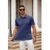 imageCOOFANDY Mens Polo Shirt Golf Dry Fit Performance Short Sleeve Moisture Wicking Athletic Polo Collared Tennis TShirtPure Blue