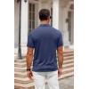 imageCOOFANDY Mens Polo Shirt Golf Dry Fit Performance Short Sleeve Moisture Wicking Athletic Polo Collared Tennis TShirtPure Blue
