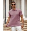 imageCOOFANDY Mens Polo Shirt Golf Dry Fit Performance Short Sleeve Moisture Wicking Athletic Polo Collared Tennis TShirtWine