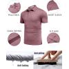 imageCOOFANDY Mens Polo Shirt Golf Dry Fit Performance Short Sleeve Moisture Wicking Athletic Polo Collared Tennis TShirtWine
