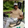 imageCOOFANDY Mens Polo Shirts 100 Cotton Heavyweight Short Sleeve Button Golf Shirts Classic Pullover Ribbed Collar and CuffsKhaki