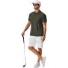 imageCOOFANDY Mens Polo Shirts Short Sleeve Classic Fit Golf Shirts Casual Solid Waffle Collared T ShirtArmy Green