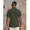 imageCOOFANDY Mens Polo Shirts Short Sleeve Classic Fit Golf Shirts Casual Solid Waffle Collared T ShirtArmy Green