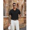 imageCOOFANDY Mens Polo Shirts Short Sleeve Classic Fit Golf Shirts Casual Solid Waffle Collared T ShirtBlack
