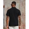 imageCOOFANDY Mens Polo Shirts Short Sleeve Classic Fit Golf Shirts Casual Solid Waffle Collared T ShirtBlack