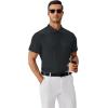imageCOOFANDY Mens Polo Shirts Short Sleeve Classic Fit Golf Shirts Casual Solid Waffle Collared T ShirtDark Gray