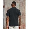 imageCOOFANDY Mens Polo Shirts Short Sleeve Classic Fit Golf Shirts Casual Solid Waffle Collared T ShirtDark Gray