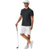 imageCOOFANDY Mens Polo Shirts Short Sleeve Classic Fit Golf Shirts Casual Solid Waffle Collared T ShirtDark Gray