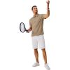 imageCOOFANDY Mens Polo Shirts Short Sleeve Classic Fit Golf Shirts Casual Solid Waffle Collared T ShirtKhaki