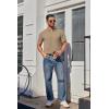 imageCOOFANDY Mens Polo Shirts Short Sleeve Classic Fit Golf Shirts Casual Solid Waffle Collared T ShirtKhaki