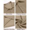 imageCOOFANDY Mens Polo Shirts Short Sleeve Classic Fit Golf Shirts Casual Solid Waffle Collared T ShirtKhaki