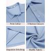 imageCOOFANDY Mens Polo Shirts Short Sleeve Classic Fit Golf Shirts Casual Solid Waffle Collared T ShirtLight Blue