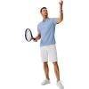 imageCOOFANDY Mens Polo Shirts Short Sleeve Classic Fit Golf Shirts Casual Solid Waffle Collared T ShirtLight Blue