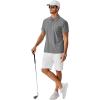 imageCOOFANDY Mens Polo Shirts Short Sleeve Classic Fit Golf Shirts Casual Solid Waffle Collared T ShirtLight Gray