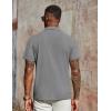 imageCOOFANDY Mens Polo Shirts Short Sleeve Classic Fit Golf Shirts Casual Solid Waffle Collared T ShirtLight Gray