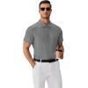 imageCOOFANDY Mens Polo Shirts Short Sleeve Classic Fit Golf Shirts Casual Solid Waffle Collared T ShirtLight Gray