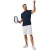 imageCOOFANDY Mens Polo Shirts Short Sleeve Classic Fit Golf Shirts Casual Solid Waffle Collared T ShirtNavy Blue