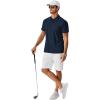 imageCOOFANDY Mens Polo Shirts Short Sleeve Classic Fit Golf Shirts Casual Solid Waffle Collared T ShirtNavy Blue