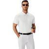 imageCOOFANDY Mens Polo Shirts Short Sleeve Classic Fit Golf Shirts Casual Solid Waffle Collared T ShirtWhite