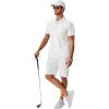 imageCOOFANDY Mens Polo Shirts Short Sleeve Classic Fit Golf Shirts Casual Solid Waffle Collared T ShirtWhite