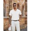 imageCOOFANDY Mens Polo Shirts Short Sleeve Classic Fit Golf Shirts Casual Solid Waffle Collared T ShirtWhite