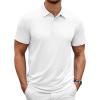 imageCOOFANDY Mens Polo Shirt Golf Dry Fit Performance Short Sleeve Moisture Wicking Athletic Polo Collared Tennis TShirtWhite