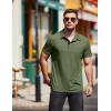 imageCOOFANDY Men Short Sleeve Polo Shirt Casual Summer Collar Shirts Dress Button Polo T Shirt Classic Golf ShirtsArmy Green