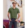 imageCOOFANDY Men Short Sleeve Polo Shirt Casual Summer Collar Shirts Dress Button Polo T Shirt Classic Golf ShirtsArmy Green