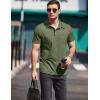 imageCOOFANDY Men Short Sleeve Polo Shirt Casual Summer Collar Shirts Dress Button Polo T Shirt Classic Golf ShirtsArmy Green