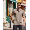 imageCOOFANDY Men Short Sleeve Polo Shirt Casual Summer Collar Shirts Dress Button Polo T Shirt Classic Golf ShirtsBeige