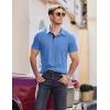 imageCOOFANDY Men Short Sleeve Polo Shirt Casual Summer Collar Shirts Dress Button Polo T Shirt Classic Golf ShirtsBlue