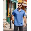 imageCOOFANDY Men Short Sleeve Polo Shirt Casual Summer Collar Shirts Dress Button Polo T Shirt Classic Golf ShirtsBlue