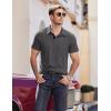imageCOOFANDY Men Short Sleeve Polo Shirt Casual Summer Collar Shirts Dress Button Polo T Shirt Classic Golf ShirtsDark Grey