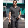 imageCOOFANDY Men Short Sleeve Polo Shirt Casual Summer Collar Shirts Dress Button Polo T Shirt Classic Golf ShirtsDark Grey