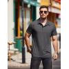 imageCOOFANDY Men Short Sleeve Polo Shirt Casual Summer Collar Shirts Dress Button Polo T Shirt Classic Golf ShirtsDark Grey
