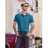 imageCOOFANDY Men Short Sleeve Polo Shirt Casual Summer Collar Shirts Dress Button Polo T Shirt Classic Golf ShirtsDeep Blue