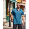 imageCOOFANDY Men Short Sleeve Polo Shirt Casual Summer Collar Shirts Dress Button Polo T Shirt Classic Golf ShirtsDeep Blue
