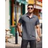 imageCOOFANDY Men Short Sleeve Polo Shirt Casual Summer Collar Shirts Dress Button Polo T Shirt Classic Golf ShirtsGrey