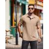 imageCOOFANDY Men Short Sleeve Polo Shirt Casual Summer Collar Shirts Dress Button Polo T Shirt Classic Golf ShirtsKhaki